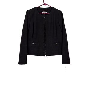 Calvin Klein Women's Blazer Blue Size 14 Petite Long Sleeve